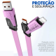 KV-12985 - Cabo Usb 4 Em1 65w Rápido Para iPhone Tipo C Cabo Carregador