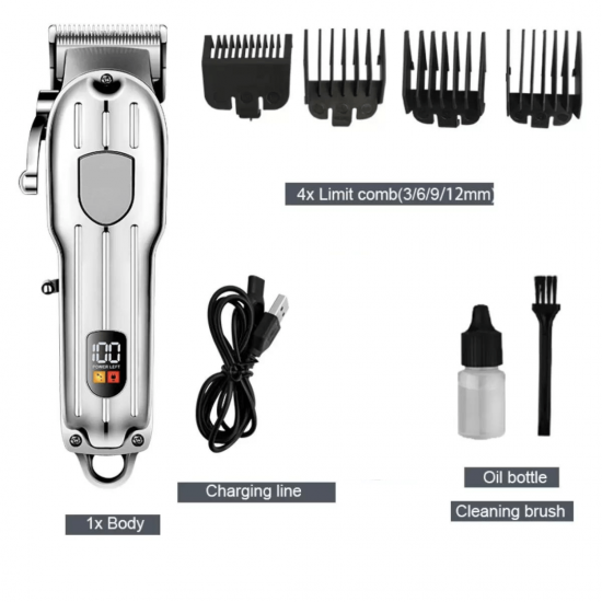 Máquina De Cortar Cabelo Barbeador Profissional Sem Fio