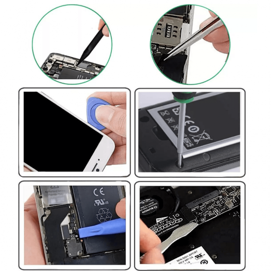 Kit Jogo Chaves Ferramenta para Manutenção Abrir Celular Tablet Iphone Android 16 Peças