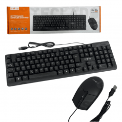 KV-814 KIT TECLADO E MOUSE COM FIO, CONEXAO USB - MATERIAL DE COMPOSICAO: ABS E COMPONENTES ELETRONICOS 107 TECLAS ABNT2