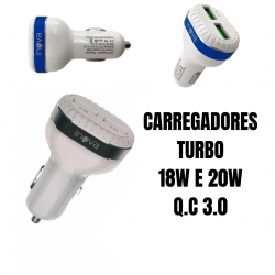 Carregador para celular Veicular Carro Fonte usb  rápido turbo qc 3.0