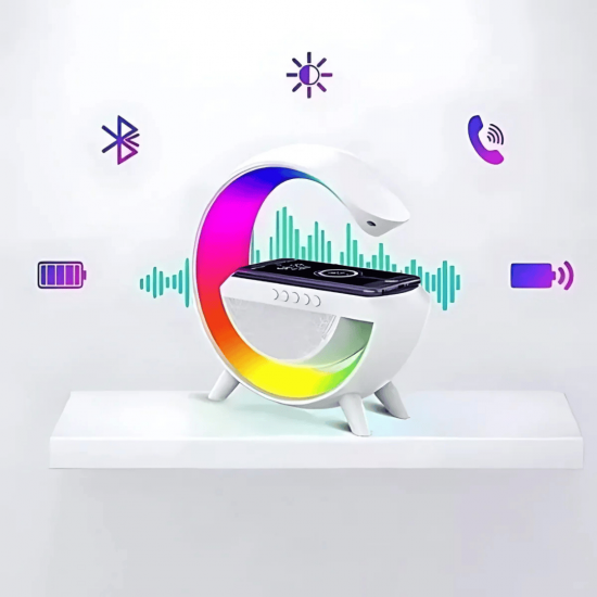 LAM-12186 RADIO FM COM MINI CAIXA DE SOM INTEGRADA, PORTATIL, ALTO-FALANTE DE LED, COM ENTRADA USB, E RELOGIO DESPERTA