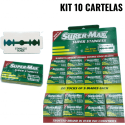 Lâmina de Barbear Super Max Stainless com 1000 unidades