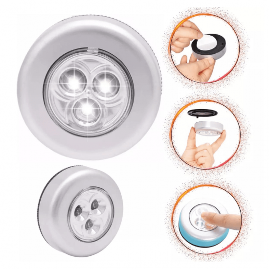 Lâmpada Adesiva De Emergência Com 3 LEDs Lampada Pequena Para Corredor/Parede/Armário