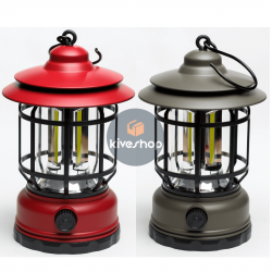 Lâmpada De Emergência Com LED Portátil Recarregável Lanterna Iluminacao Retrô Ajustável Para Acampamento/Ambiente
