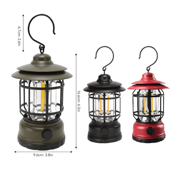 Lâmpada De Emergência Com LED Portátil Recarregável Lanterna Iluminacao Retrô Ajustável Para Acampamento/Ambiente