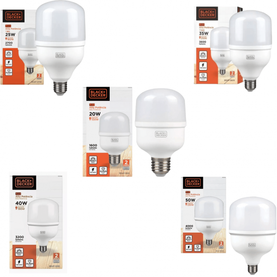 Lâmpada Led Super Bulbo 20w, 25W ,30w, 35W,40w, 50w E27 Bivolt 6500K Branco Frio Alta Potência