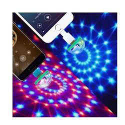 kit 10 Mini Globo RGB Led Colorido Lampada USB Bola Maluca Celular Festa Dj Sound Som Musica Muda Cor com o Som Strobe