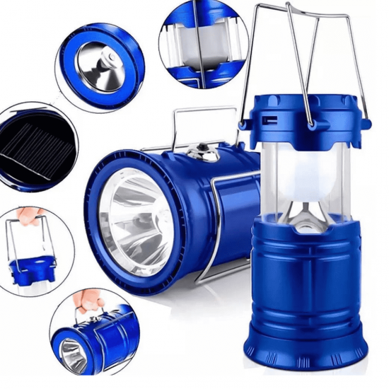 Lampião Carregador Solar Camping Led Lanterna Pesca