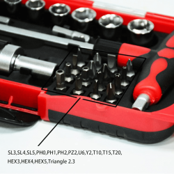 LC-90029 JOGO DE CHAVES MINI CATRACA 29PCS, CONTENDO: CHAVE CATRACA, BITS , SOQUETES, ADAPTADOR DE SOQUETES