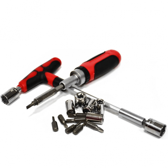 LC-90029 JOGO DE CHAVES MINI CATRACA 29PCS, CONTENDO: CHAVE CATRACA, BITS , SOQUETES, ADAPTADOR DE SOQUETES