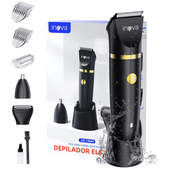 3 Em 1 Aparador de pelos Masculino e Feminino Máquina de cortar cabelo com À Prova D'Água e Base para Áreas Íntimas