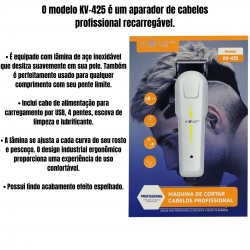 Máquina cortador cabelo barbeador sem fio profissional bivolt