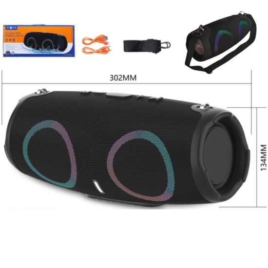 Caixa de som alça potente original bluetooth led rgb