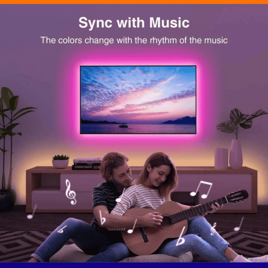 Fita LED De Luz APP Inteligente Controle Remoto RGB Música Luzes Para Quarto Sala TV Fundo Carnaval Natal