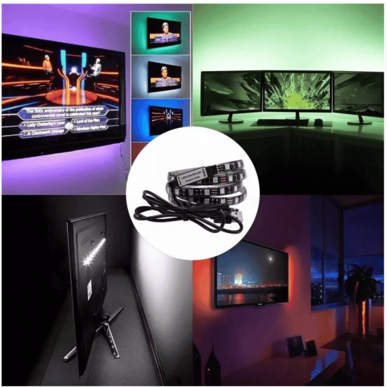 Fita LED De Luz APP Inteligente Controle Remoto RGB Música Luzes Para Quarto Sala TV Fundo Carnaval Natal