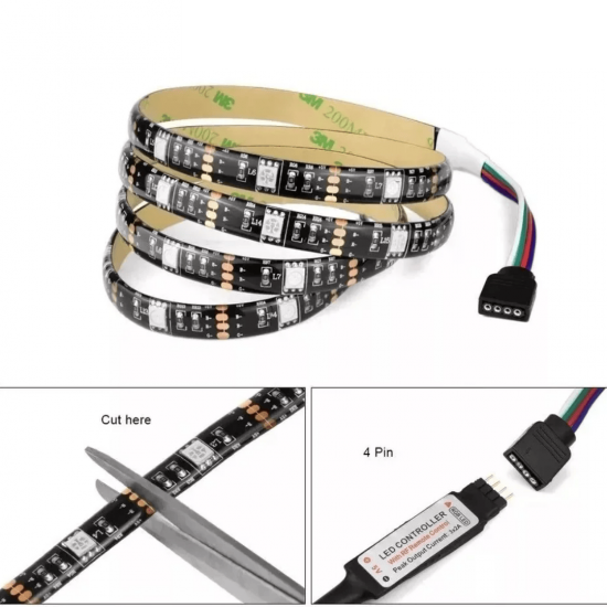 Fita LED De Luz APP Inteligente Controle Remoto RGB Música Luzes Para Quarto Sala TV Fundo Carnaval Natal