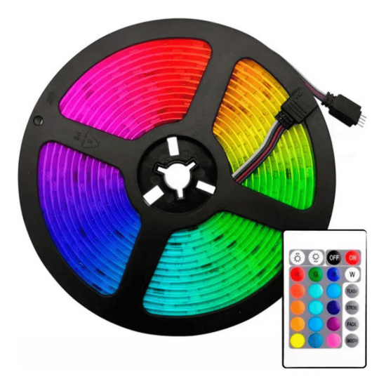 Fita De Led 5M USB  Rgb Colorido 5 M/3M Com Controle Remoto 5V