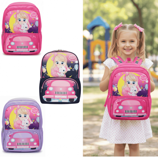 Mochila Escolar Estampado Liso Infantil Bolsa Menina(o) Médio 5 a 8 anos