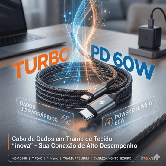 MD-13168 TC CABO DE DADOS USB-C INOVA USB-C 1M 5V