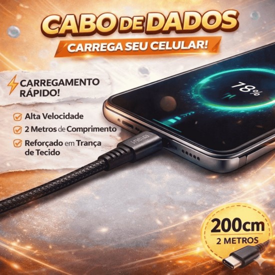 MD-13172 TC CABO DE DADOS USB-C INOVA TIPO-C 2M 5V