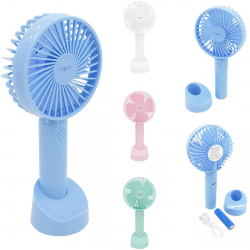 Mini Ventilador Recarregável Portátil De Mão Mesa Usb 3 velocidades