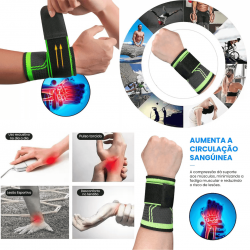 Munhequeira Ajustável De Pulso Para Musculação Academia Faixa Elástica De Compressão