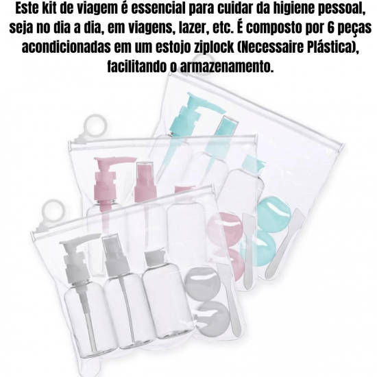Kit De Frascos Para Viagem 5 Peças Creme Cosméticos Viagem