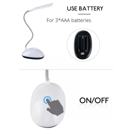Mini Luminária Portátil De Mesa Ajustavél Para Leitura 360°