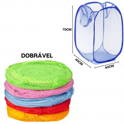 Cesto organizador para roupas e brinquedos dobrável furadinho multiuso roupa suja 40*40*70
