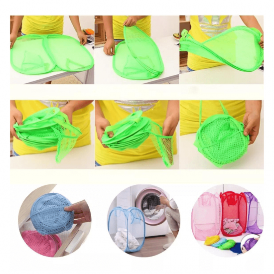 Cesto organizador para roupas e brinquedos dobrável furadinho multiuso roupa suja 40*40*70