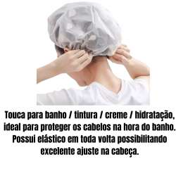 Kit 4 toucas para Banho Tintura Hidratação Com Elástico de Estampadas Plástico Reutilizável