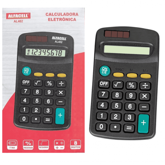 Mini Calculadora Eletrônica De Bolso 08 Dígitos