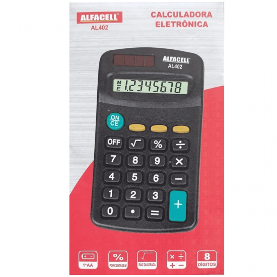 Mini Calculadora Eletrônica De Bolso 08 Dígitos