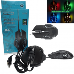 Mouse Gamer 6 Botões 2400DPI LED Com Fio para Jogos