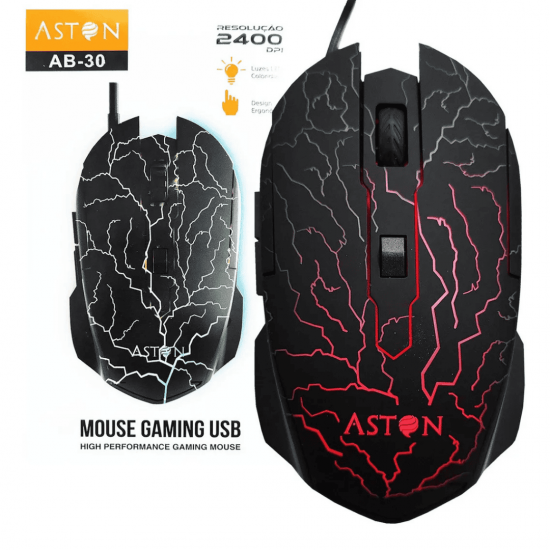 Mouse Gamer 6 Botões 2400DPI LED Com Fio para Jogos