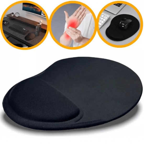 Mouse pad com apoio silicone em gel coesivo para descanso de punho
