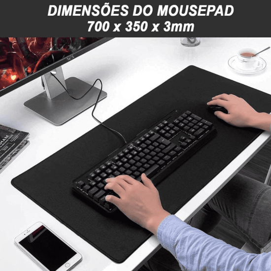 MousePad Gamer Speed Borda  Costurada 70 X 35 X 0.3cm