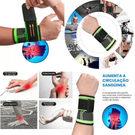 Munhequeira Ajustável De Pulso Para Musculação Academia Faixa Elástica De Compressão
