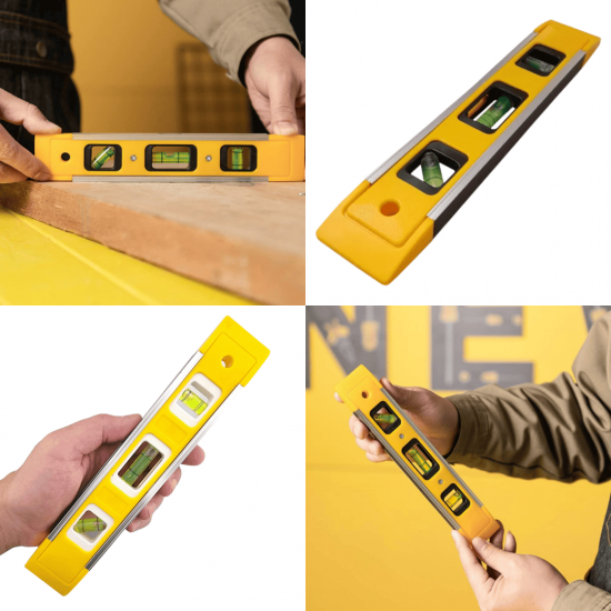 Nível Base Magnetica 3 Bolhas Tipo Torpedo com imã 23cm