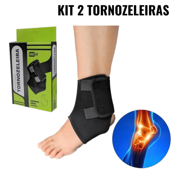 Par de Tornozeleira Ortopédica Compressão Estabilizadora, Alívio de Dor, Crossfit e Esportes fit