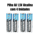 Pilha Alfacell AA Super Alcalina 1,5V – Alta Duração e Potência | Kit com 4 Unidades