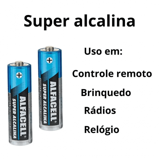 Pilha Alfacell AA Super Alcalina 1,5V – Alta Duração e Potência | Kit com 4 Unidades