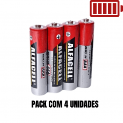 Pilha Palito AAA Alfacell 3a Comum Com 04 Unidades 1.5v R03p/45sg AAA