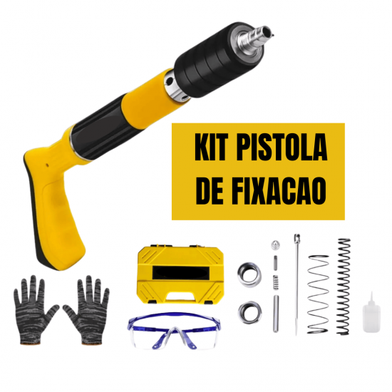 Pistola de Fixação Finca Pino Ação Direta Rebites Gesso Drywall Madeira Janela