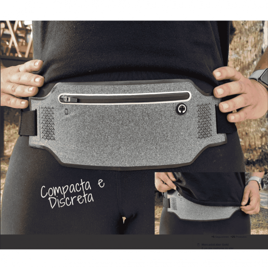 Pochete Esportiva Slim Porta Dolar Celular Cores para Corrida e Academia