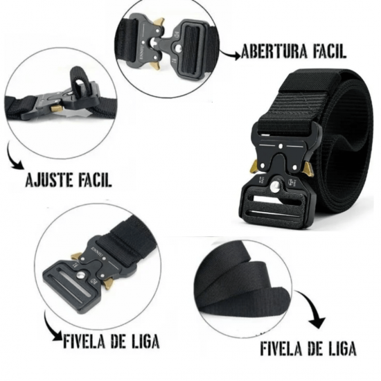 Cinto Largo Masculino Nylon e Engate Rápido