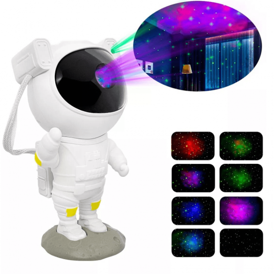 Projetor Astronauta Luminária Galáxia Nebulosa Abajur Estrelas