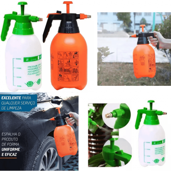 Pulverizador Spray Borrifador Compressão Previa 2 Litros Com Válvula