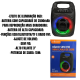 Caixa de som Bluetooth Rádio FM USB Micro SD Com Led